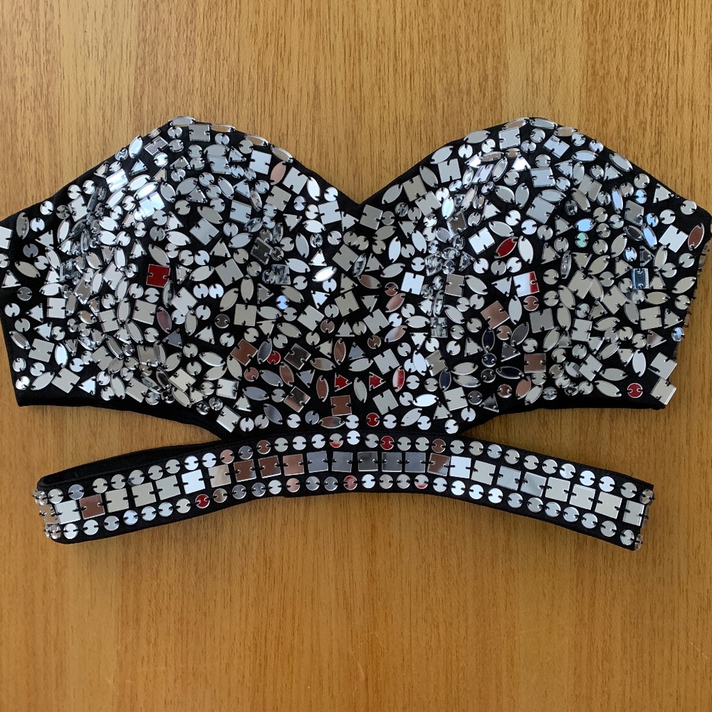 Mirrored Strapless Crop Top